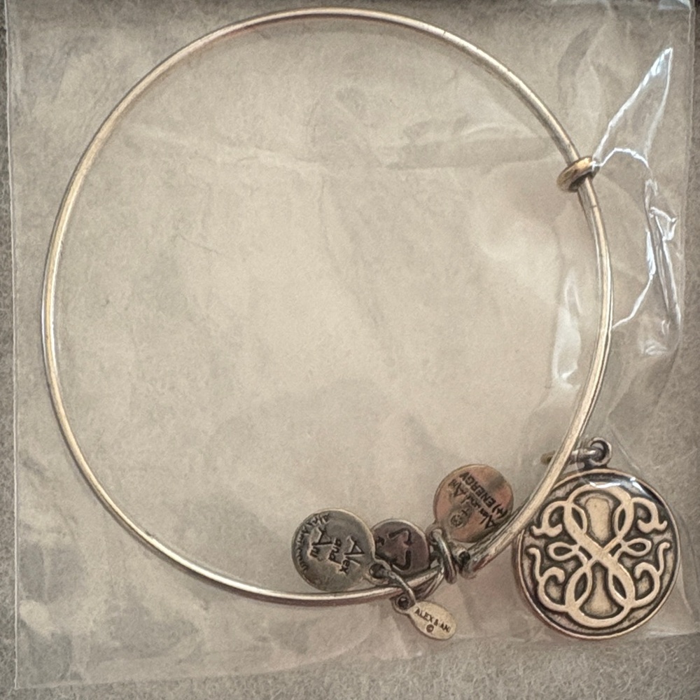 Alex & Ani Path of Life Silver Charm Bangle Bracelet